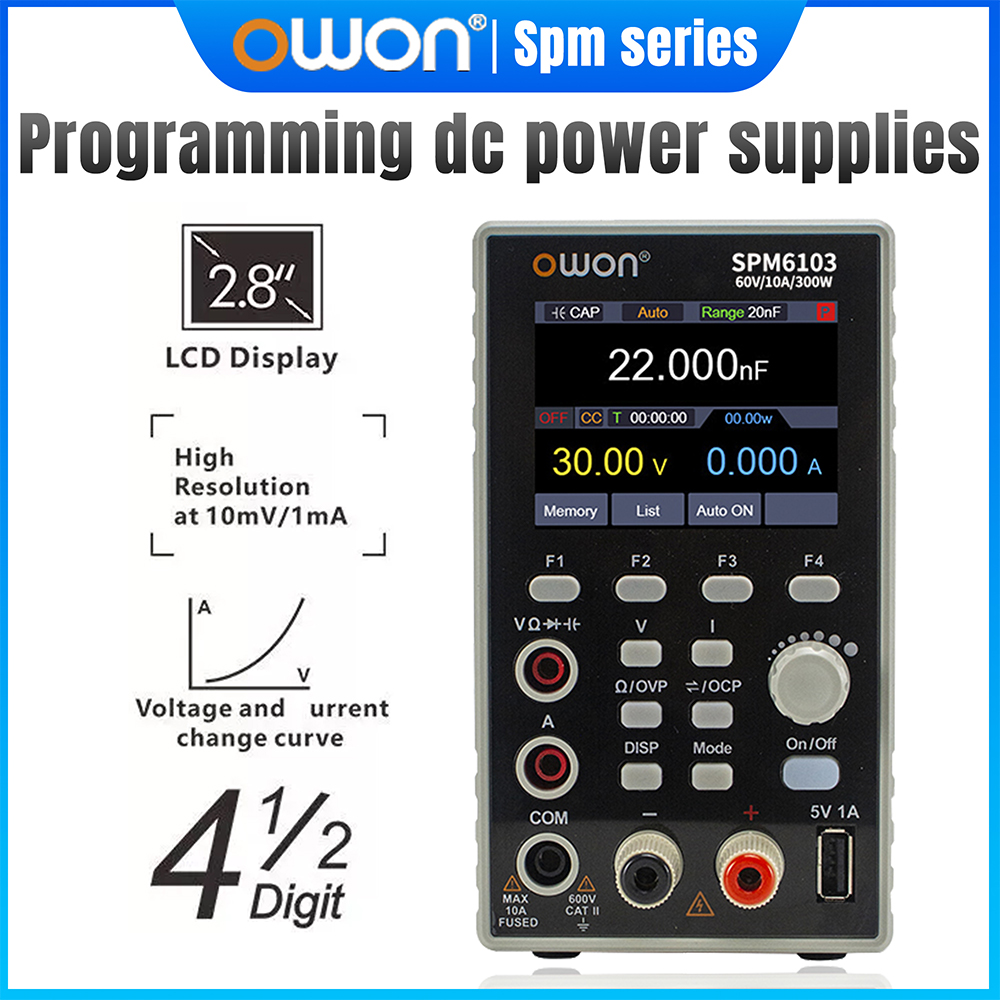 Programmable Dc Power Supply 60V 10A - OWON SPM6103 Programmable DC Power Supply