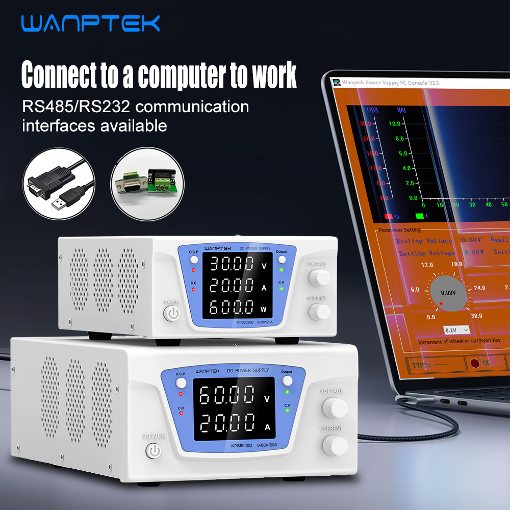 Wanptek RS485/RS232 Lab Progra - Programmable Dc Power Supply 60V 10A recension och pris